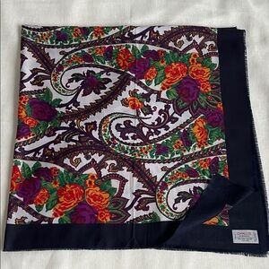 Berkshire Challis Scarf with Multicolor Design 46X46